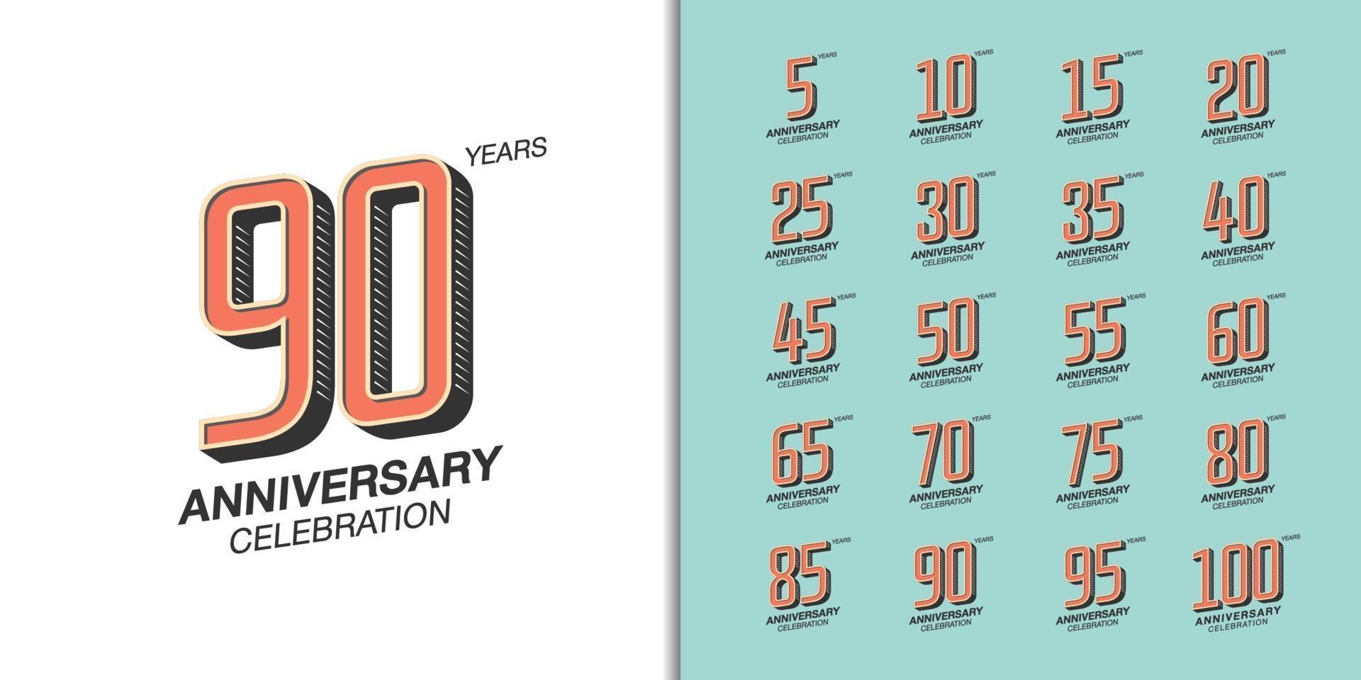 Set of premium anniversary logotype vector