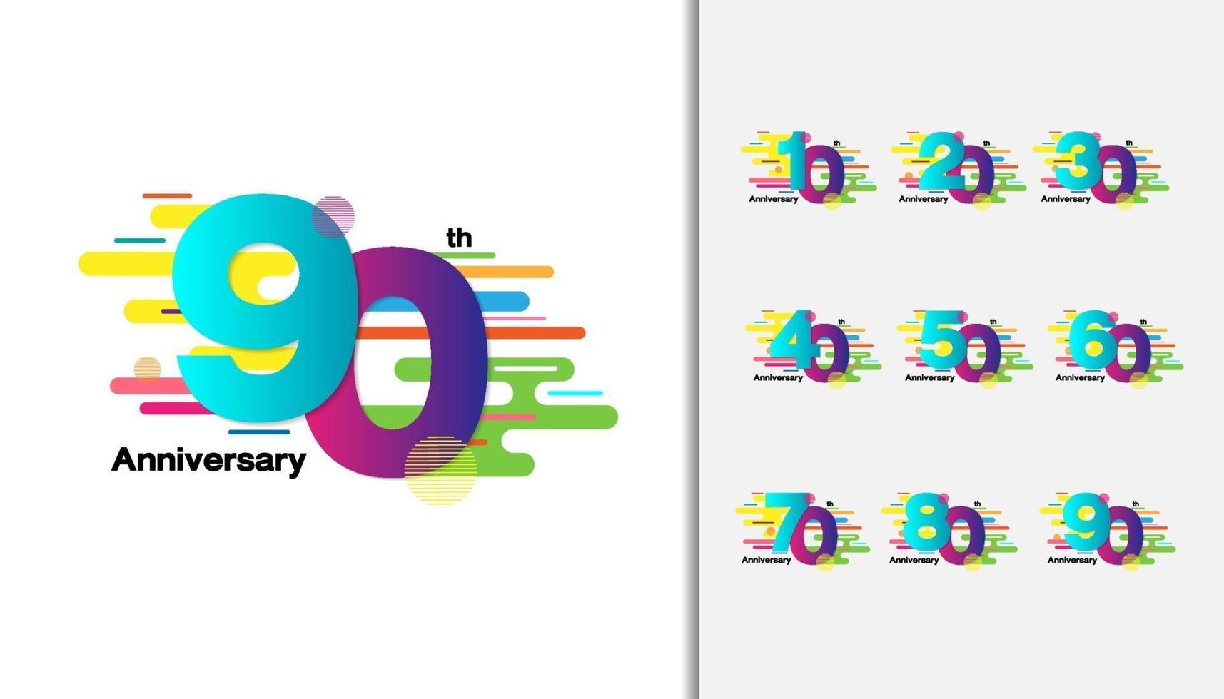 Set of anniversary logotypes vector