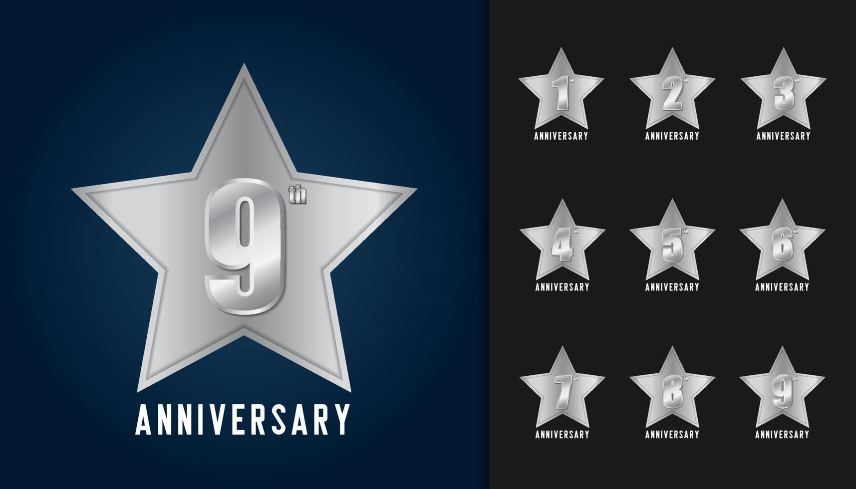 Set of anniversary logotype numbers vector