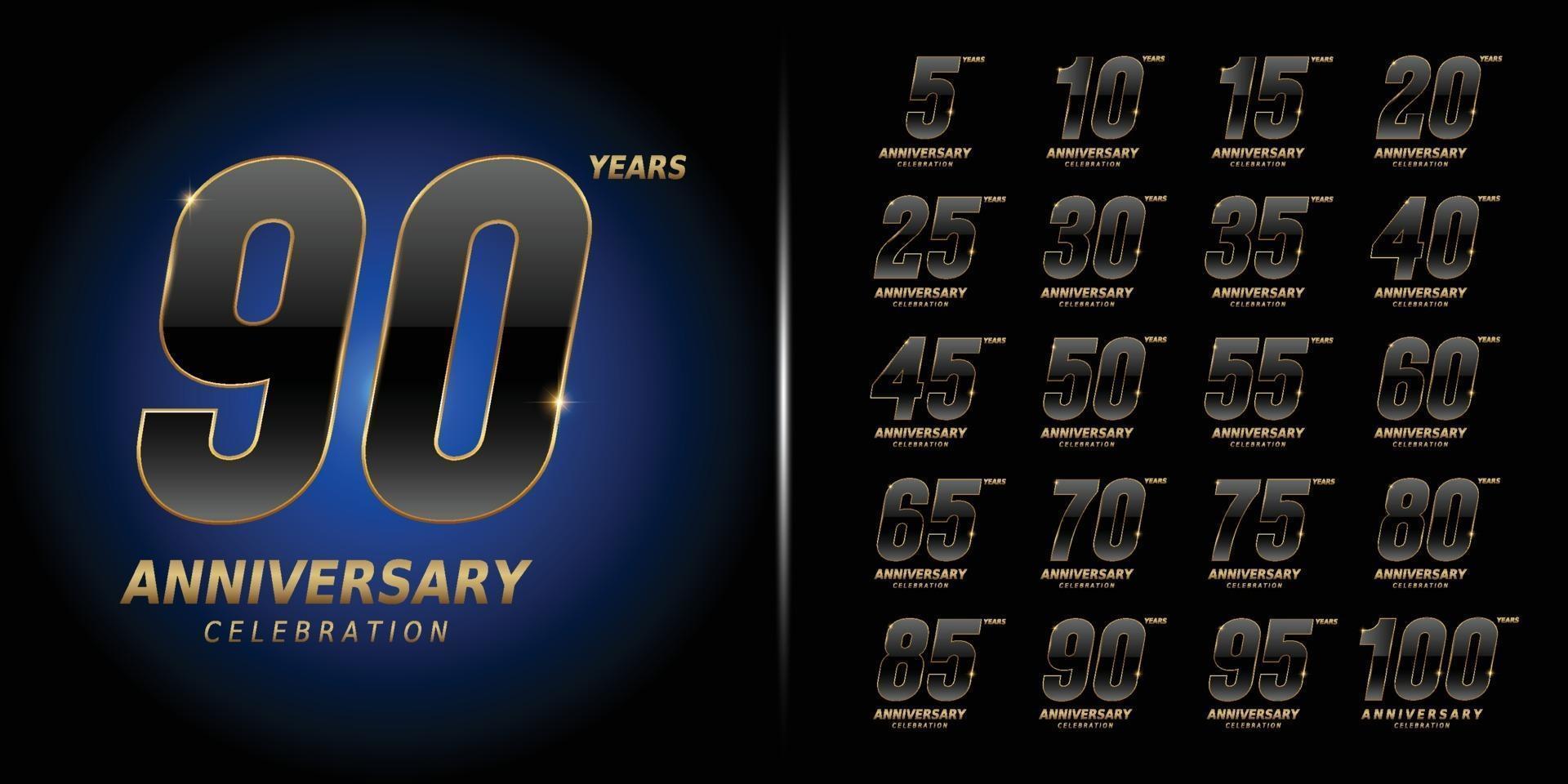 Set of anniversary logotype vector