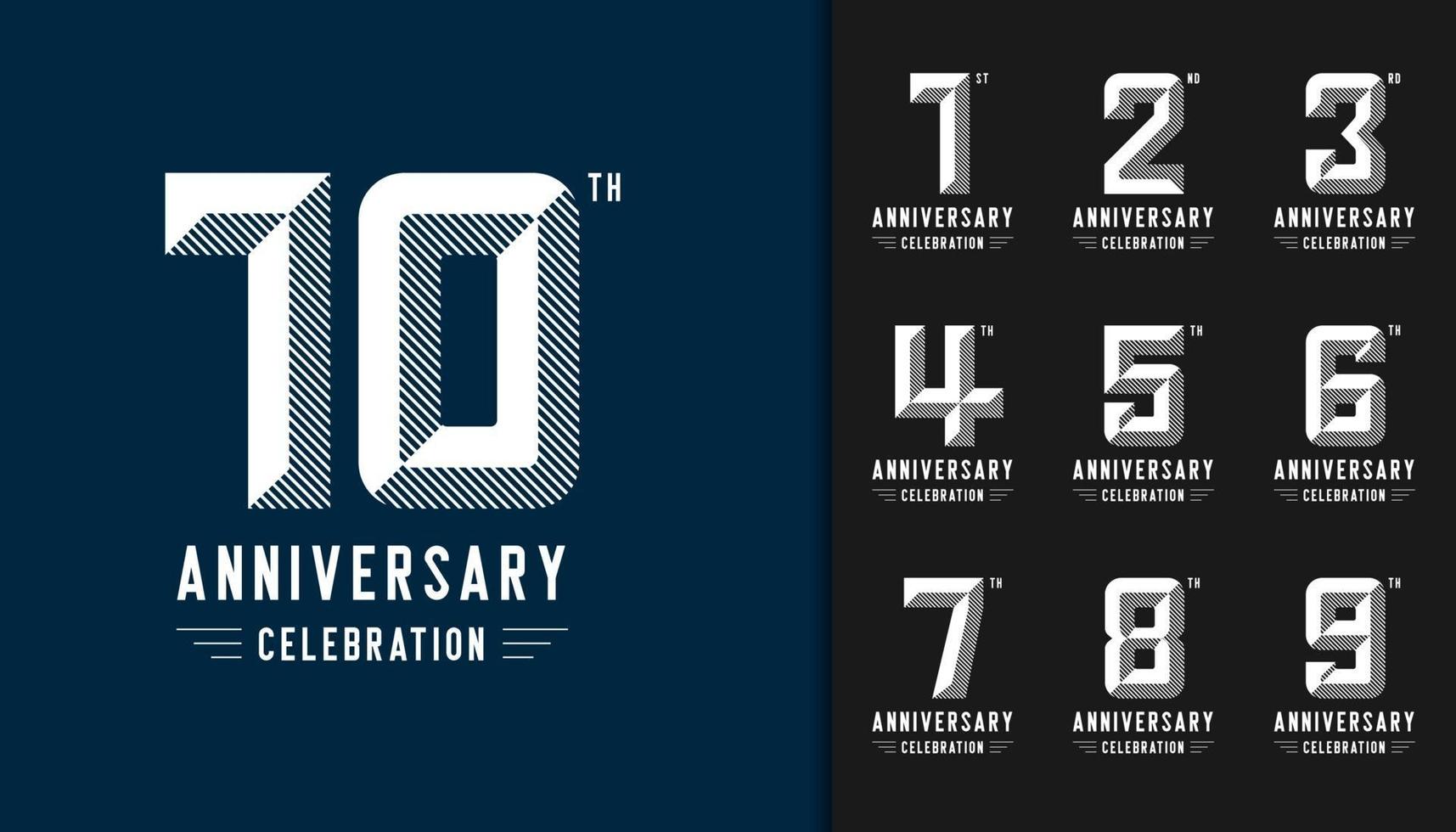 Set of anniversary logotype vector