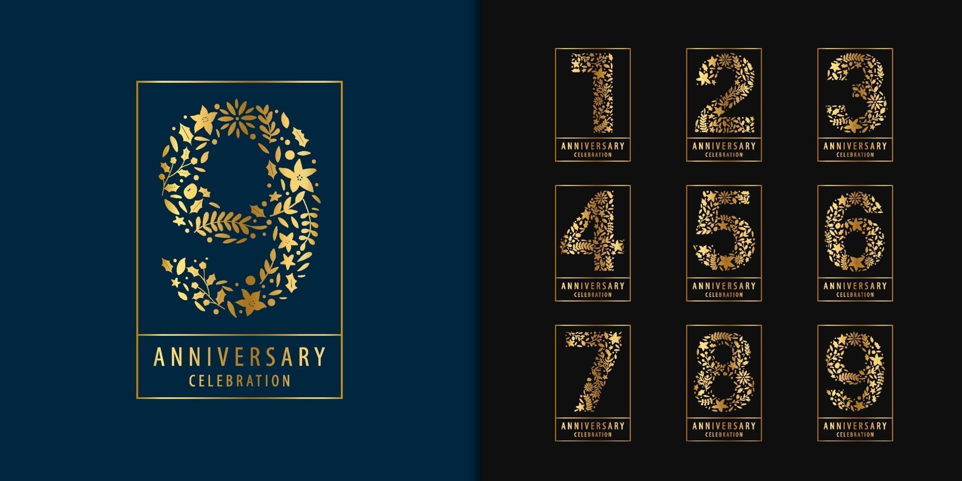 Set of anniversary logotype vector