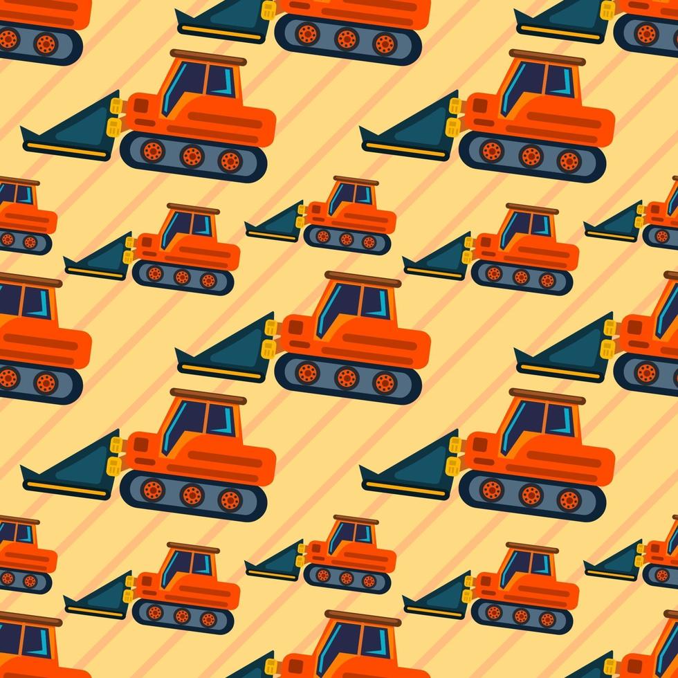 loader industrial vehicle seamless pattern illustration vector