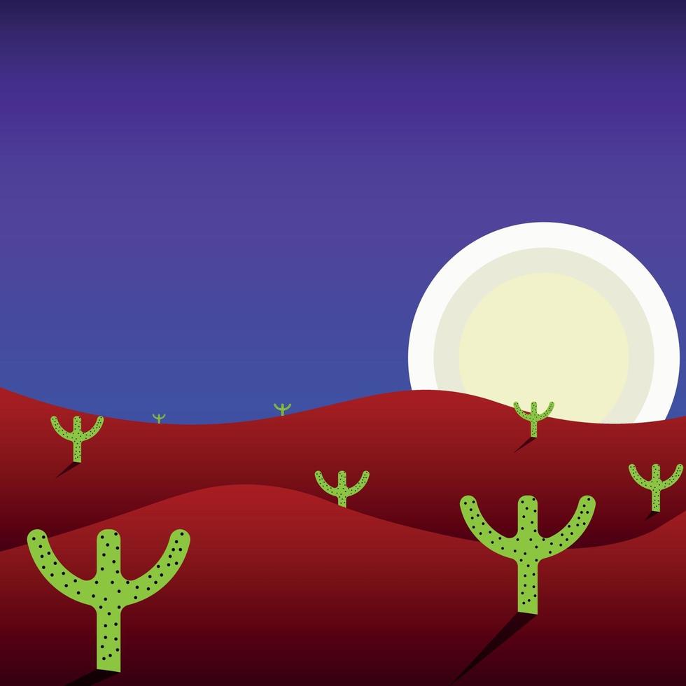 Desert night illustration vector