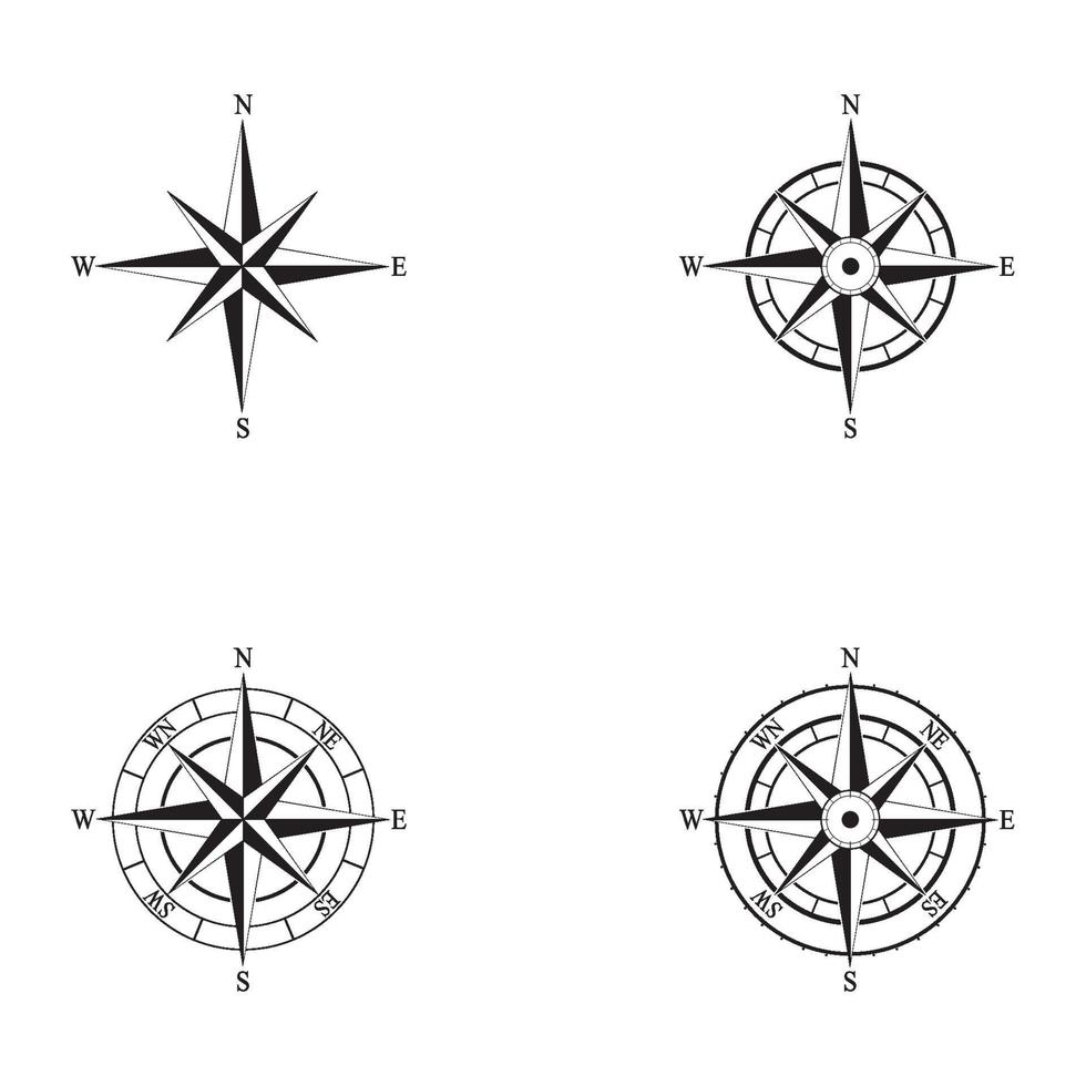 Compass  set icon logo vector