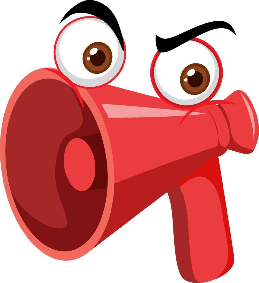 Megaphone cartoon character with facial expression vector