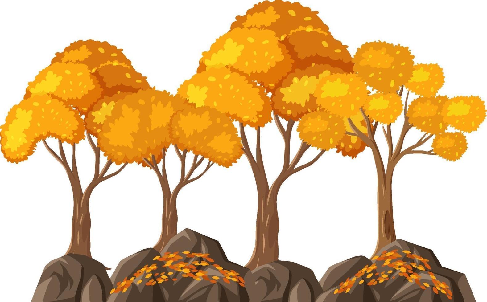 Árbol de otoño aislado sobre fondo blanco. vector