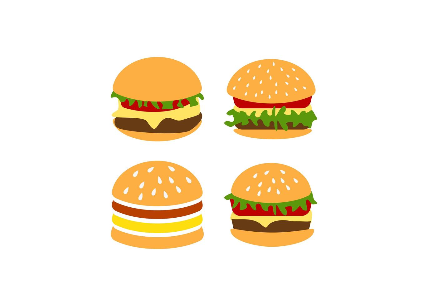 Ilustración aislada de vector de plantilla de diseño de icono de hamburguesa