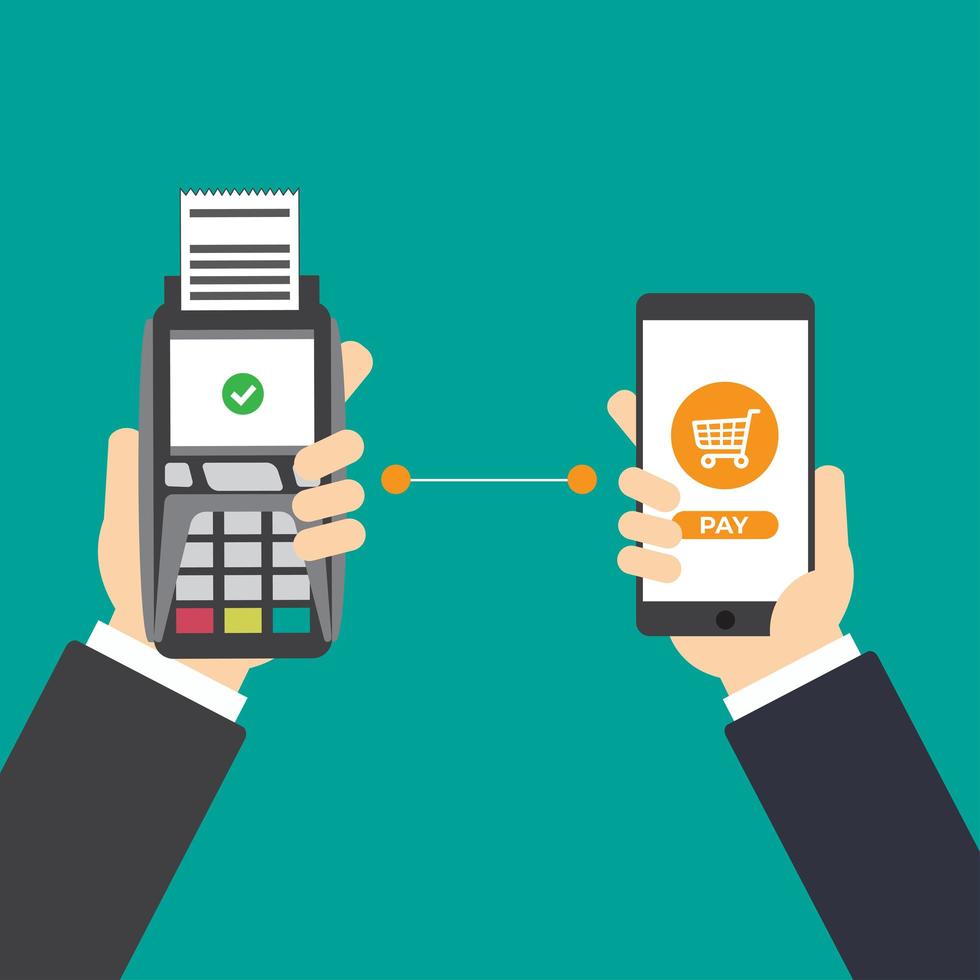Tarjeta de crédito de cupón con tecnología de compras en línea. vector