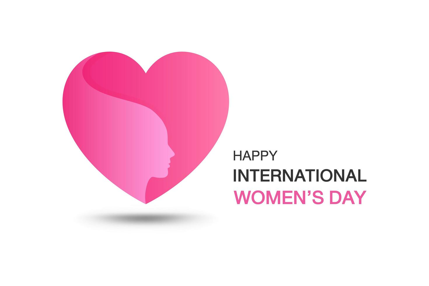 Happy international women's day, design element with pink heart. vector