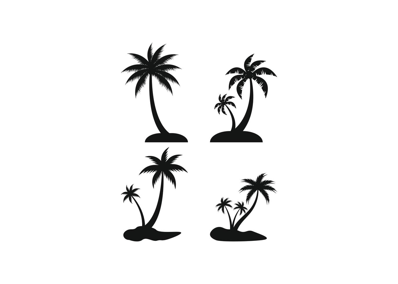 Ilustración aislada del vector de la plantilla del diseño del icono del árbol de coco