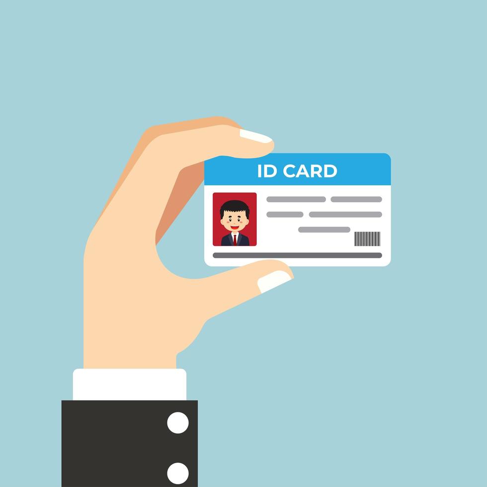 Stock Vector Hand Hold ID Card