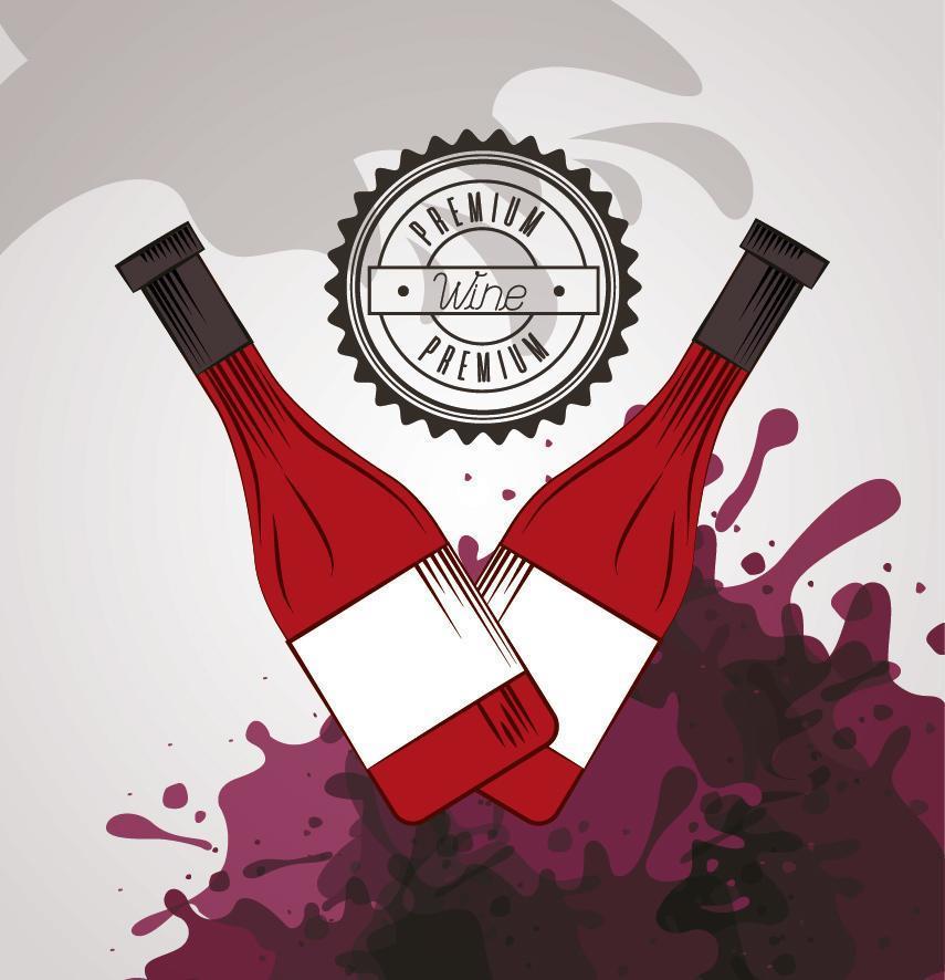 Wine poster with bottles vector