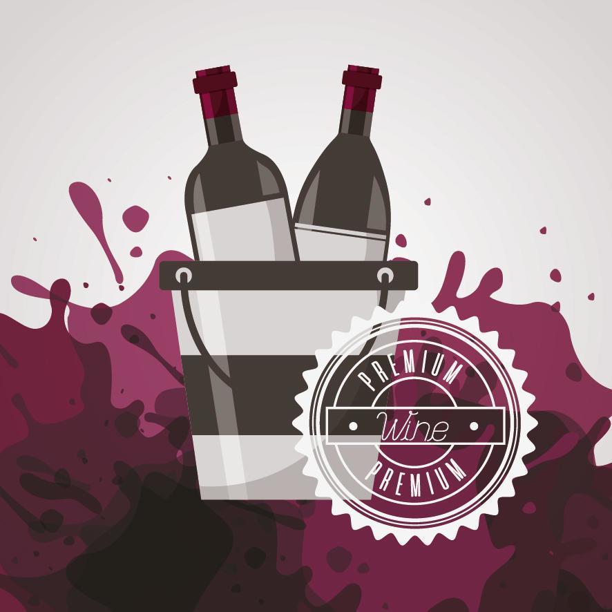 Wine poster with bottles vector