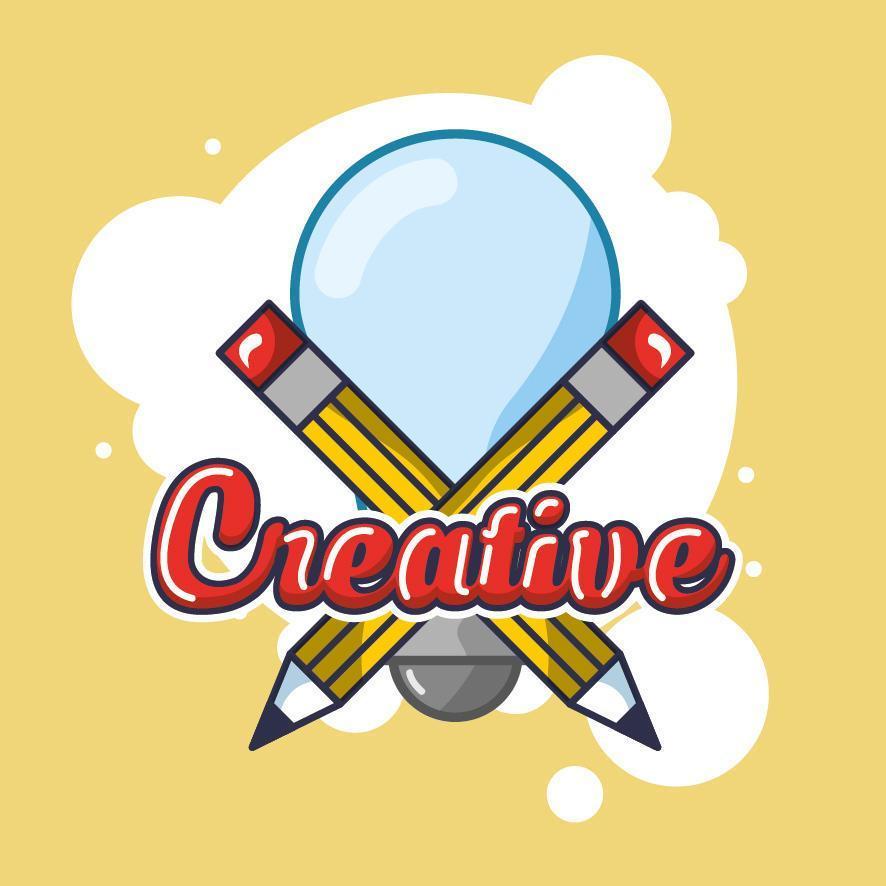 Light bulb and creative arts icons vector