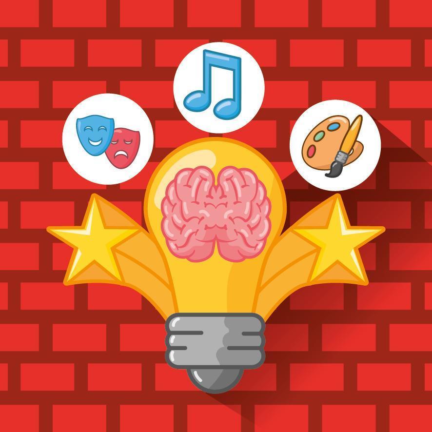 Brain organ with light bulb vector