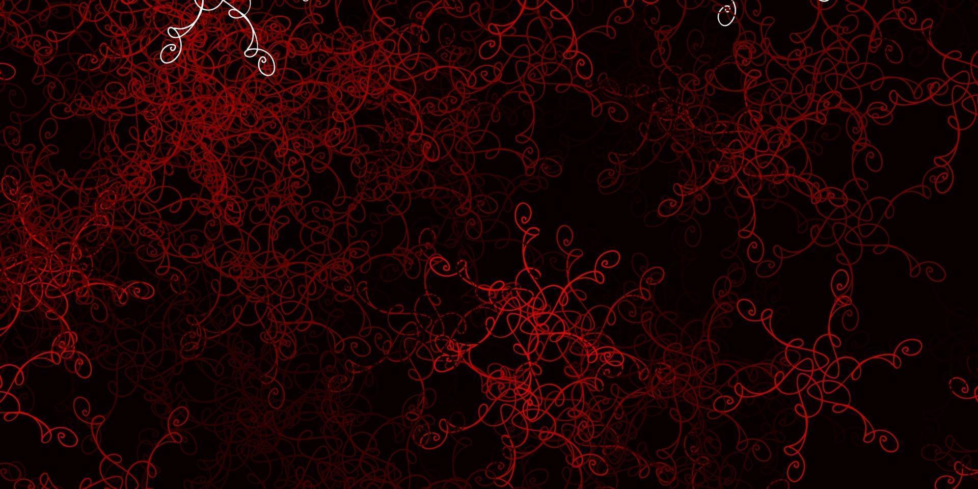 Fondo de vector rojo claro con líneas curvas.