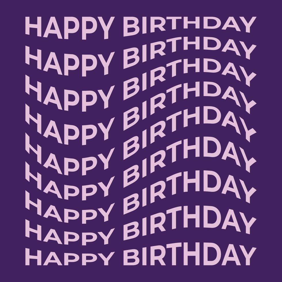 Happy Birthday, wave text vector illustration abstract shape. Graphic
