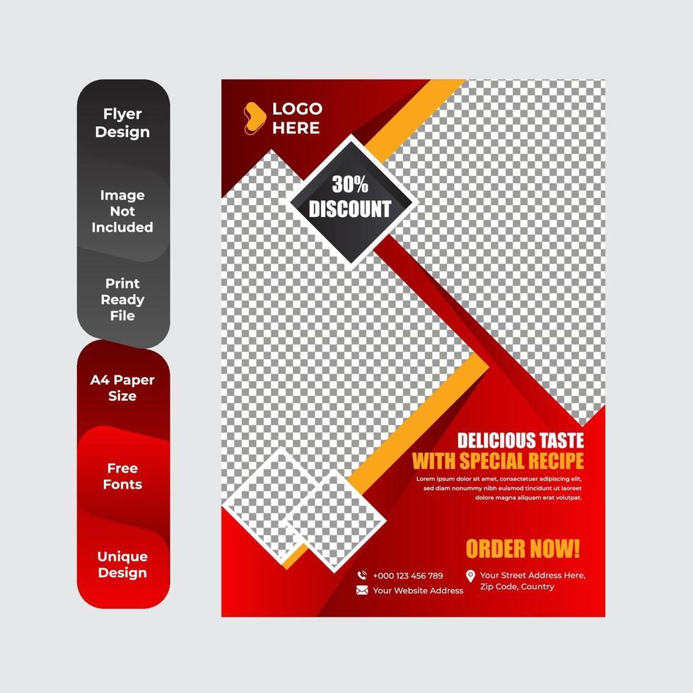 Modern restaurant flyer template vector