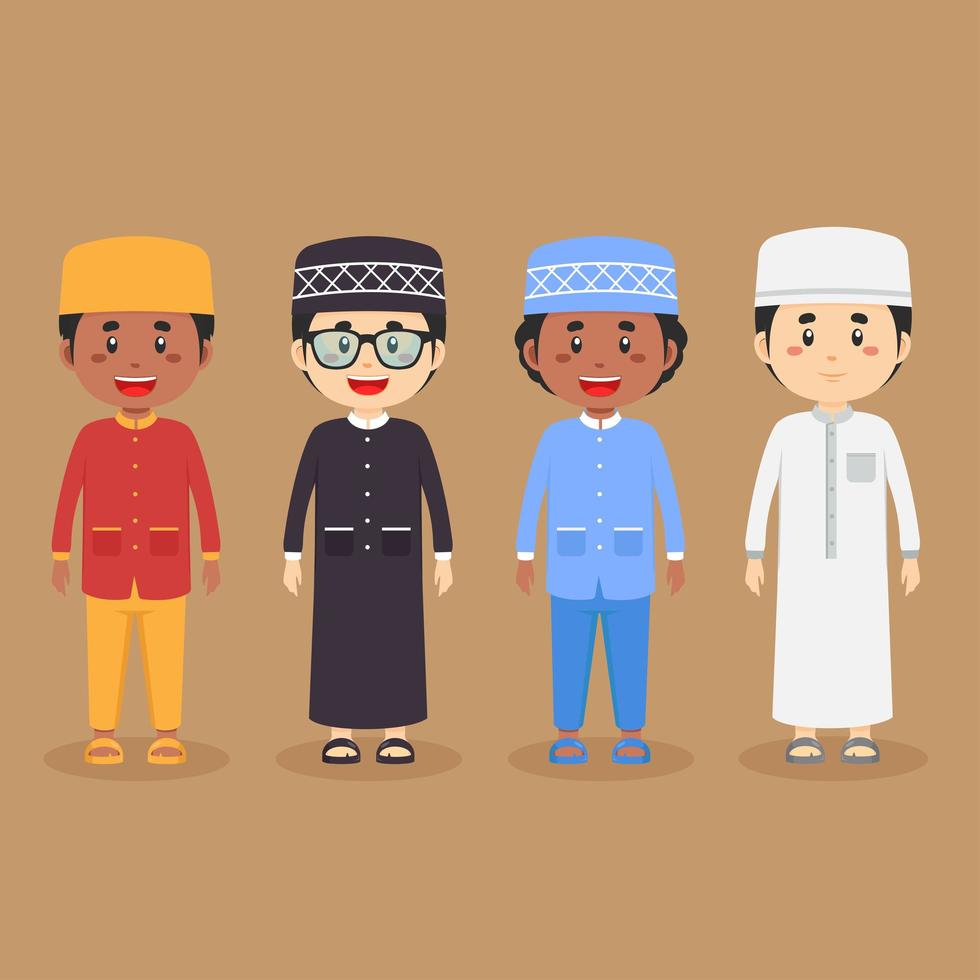 Stock Vector Muslim Character Set