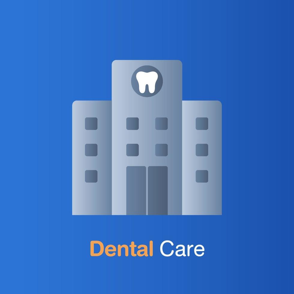 Dental care concept. Dental hospital, prevention, check up and dental treatment. vector