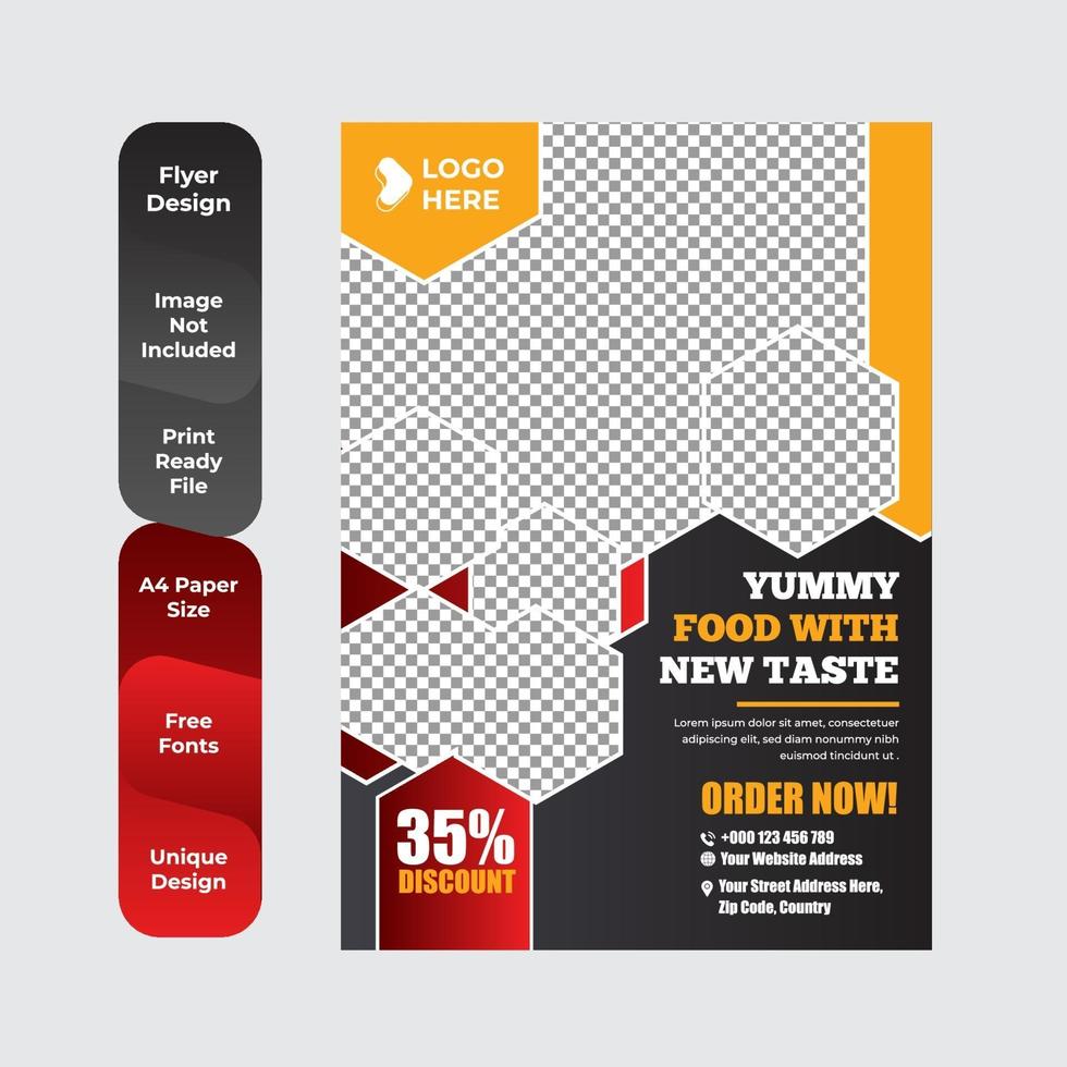 Breakfast flyer for restaurant food vector