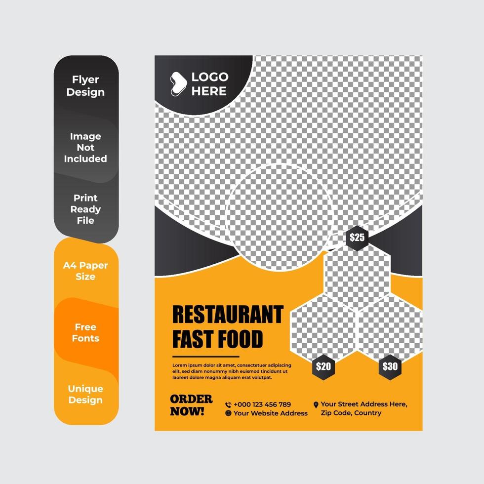 Buffet Delicious Food Brochure or Flyer Design vector