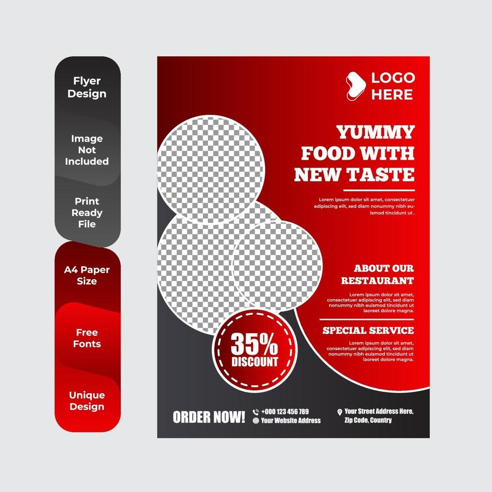 Modern restaurant flyer template vector