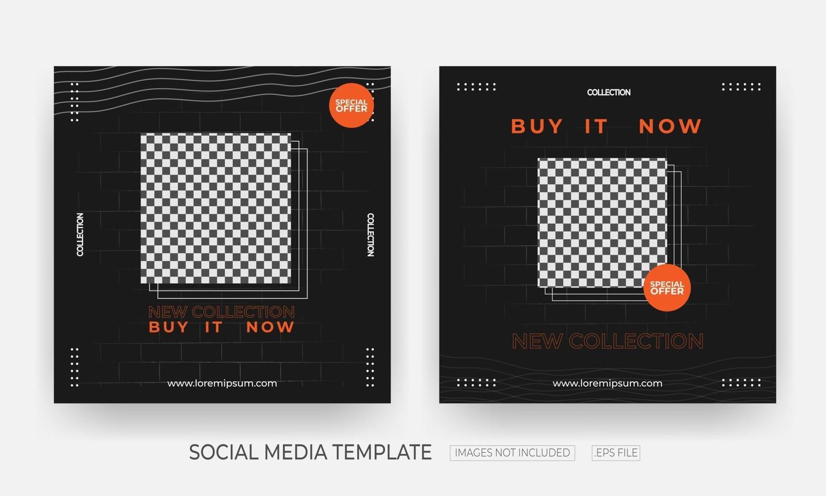 Set Of Fashion and clothing social media banner post template vector