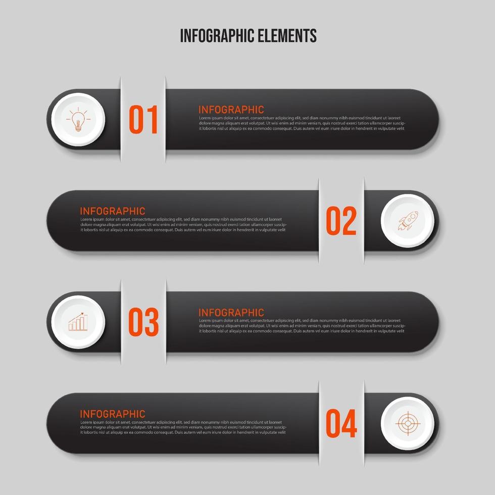 Concept of business model with 4 successive steps vector