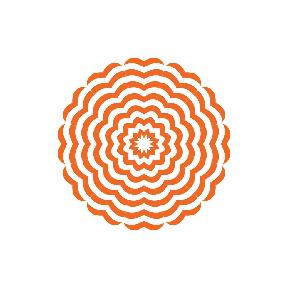 Circular orange flower isolated on white background vector