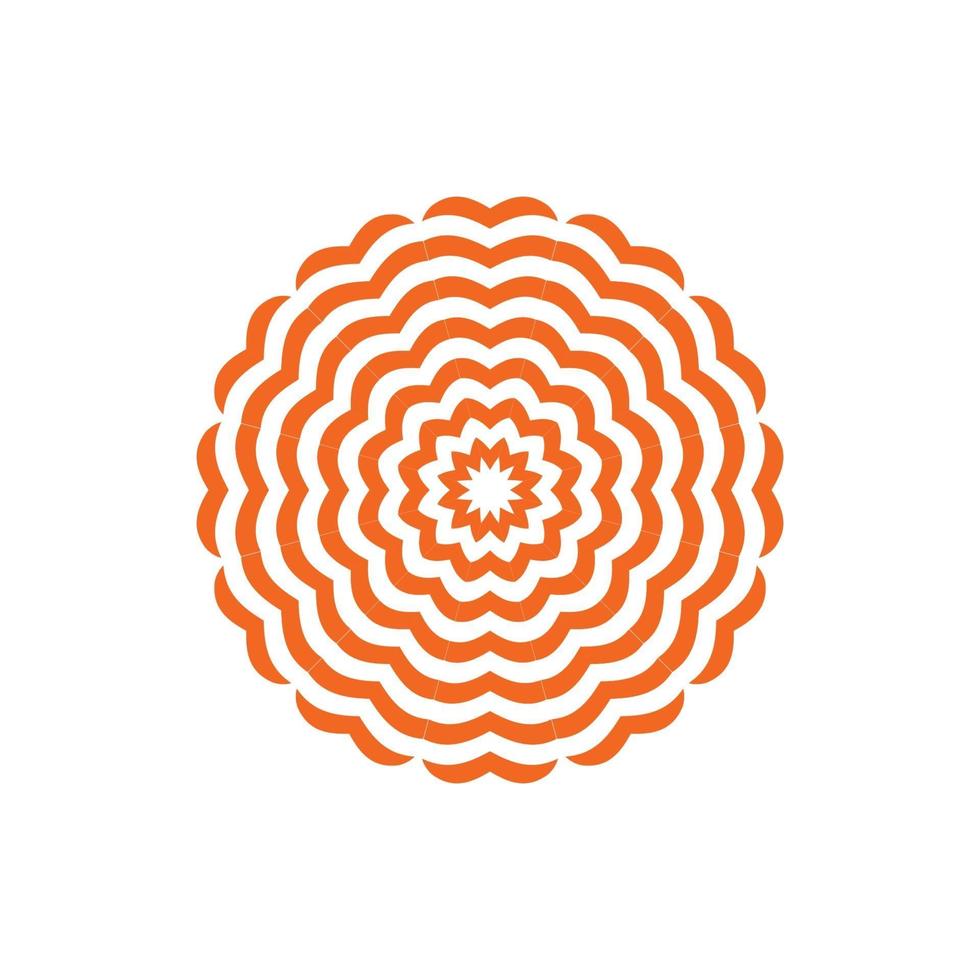 Circular orange flower isolated on white background vector