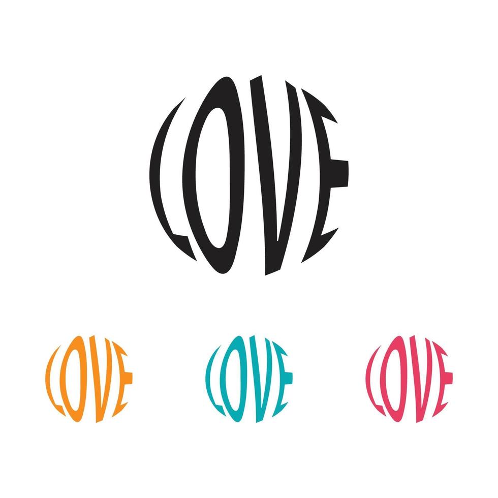 Love text in circle shape vector