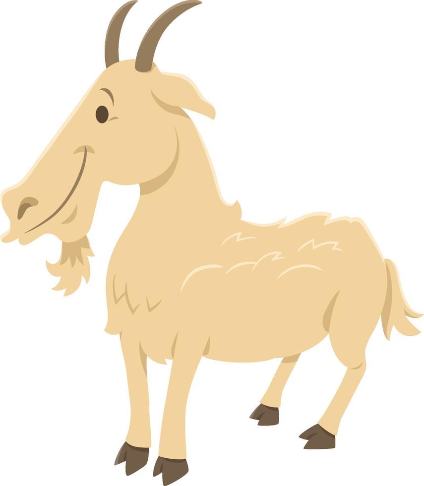 funny cartoon goat farm animal character vector