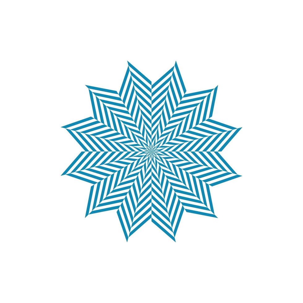 Flor azul circular aislado sobre fondo blanco. vector