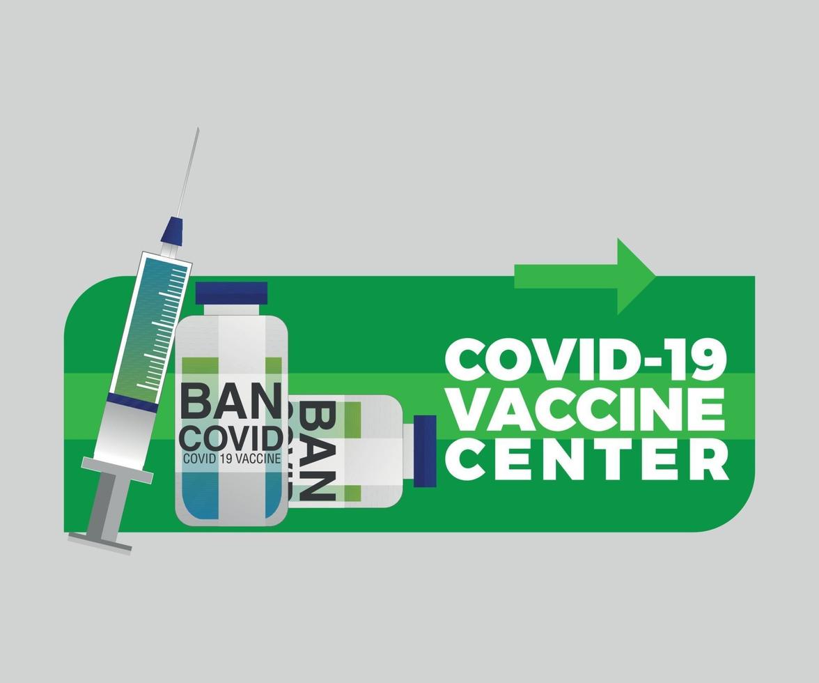 COVID 19 VACCINE CENTER STICKER VECTOR