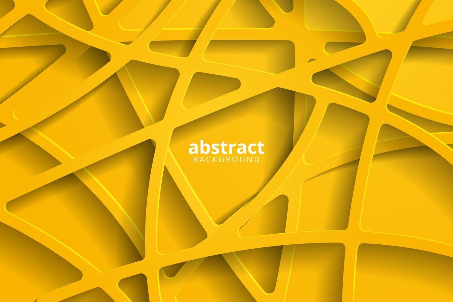 Abstract 3d background with yellow papercut. abstract realistic papercut decoration textured vector