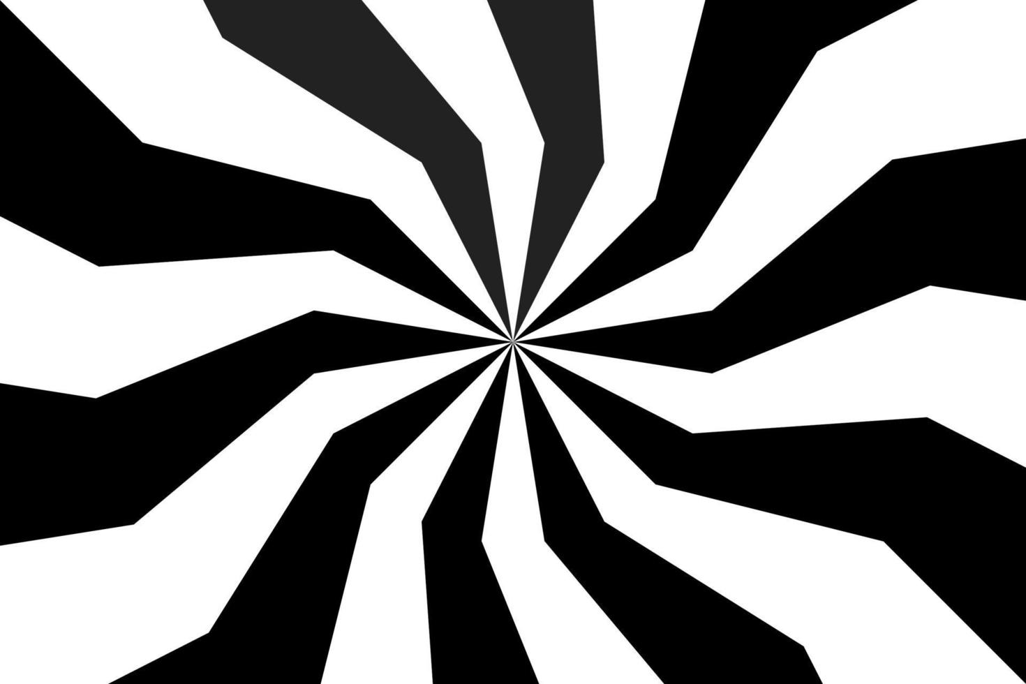 Fondo espiral blanco y negro, patrón radial arremolinado, ilustración vectorial abstracta vector