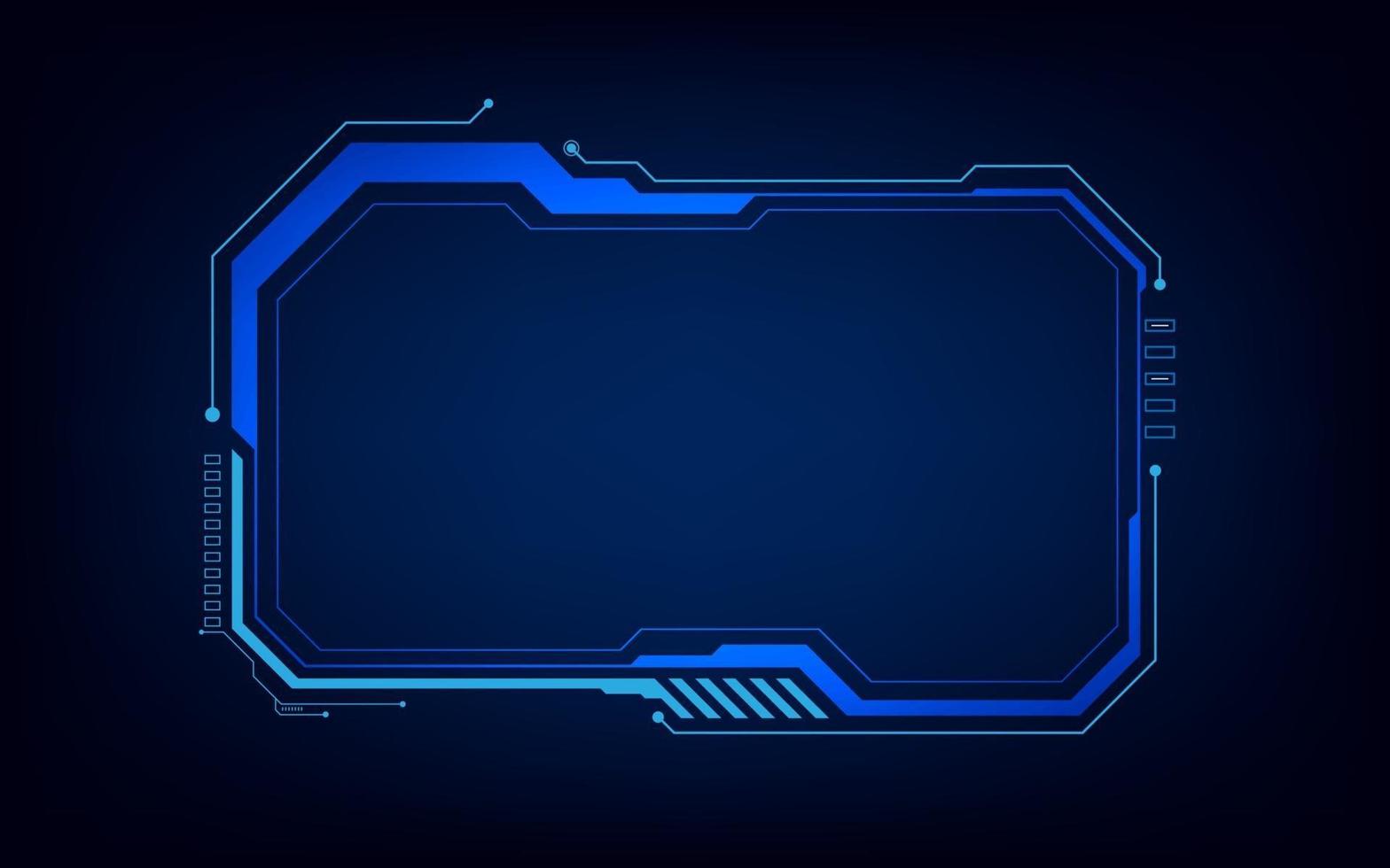abstract tech sci fi hologram frame template design background vector