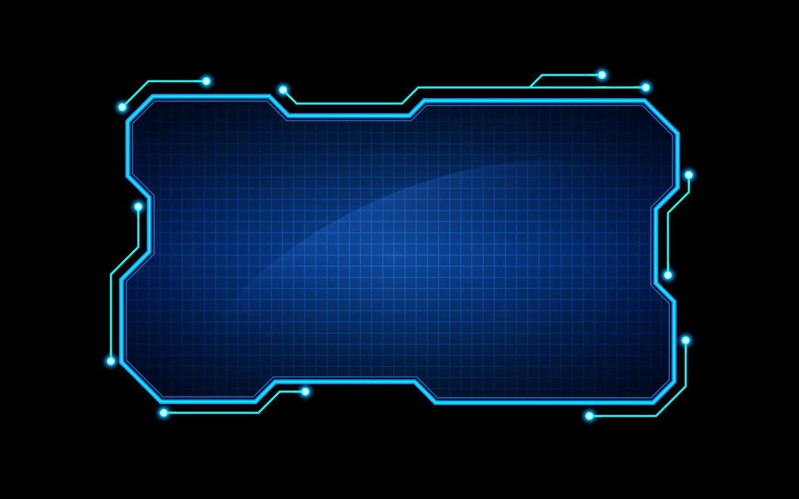abstract tech sci fi hologram frame template design background vector