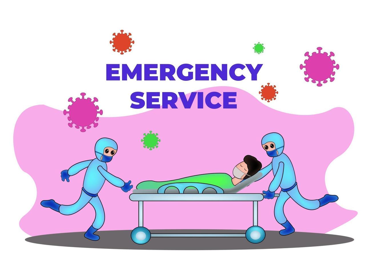 Medical Staff Service Occupation. Medics Wearing Protective Masks, Saving Lives vector