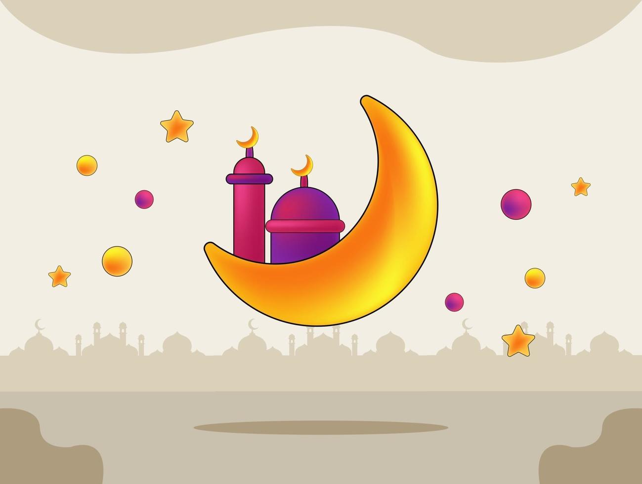 Ramadan kareem cute background illustration vector