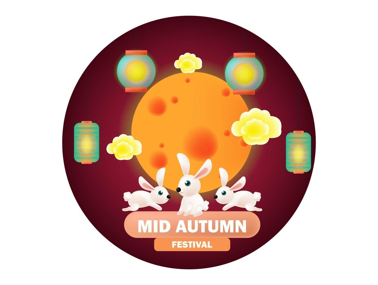 diseño de vector de festival chino del medio otoño