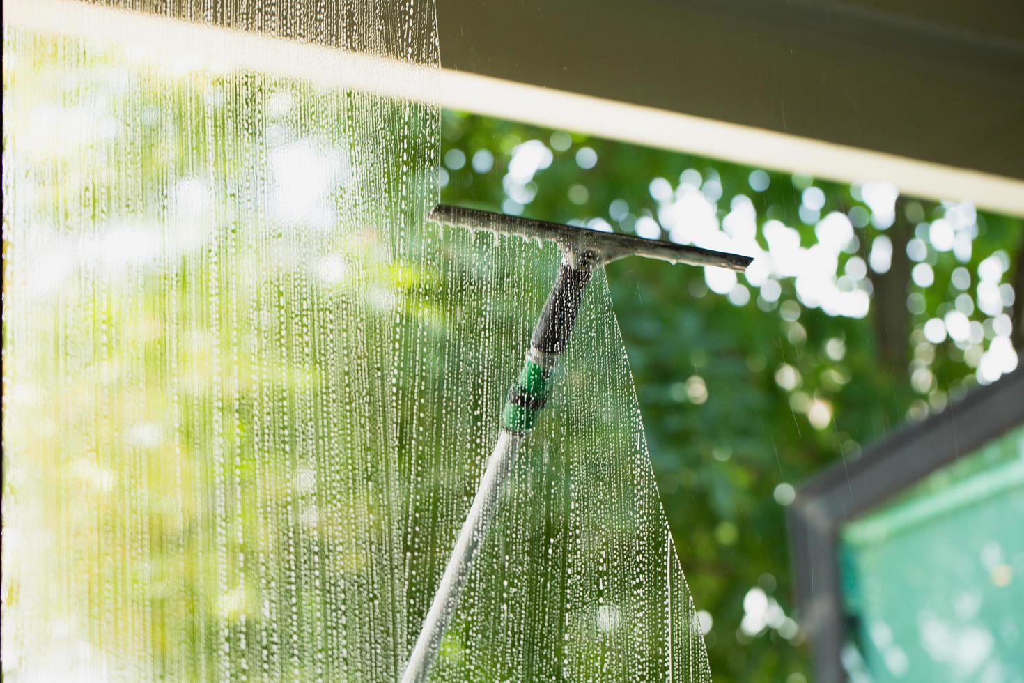 Cleaning glass concept photo