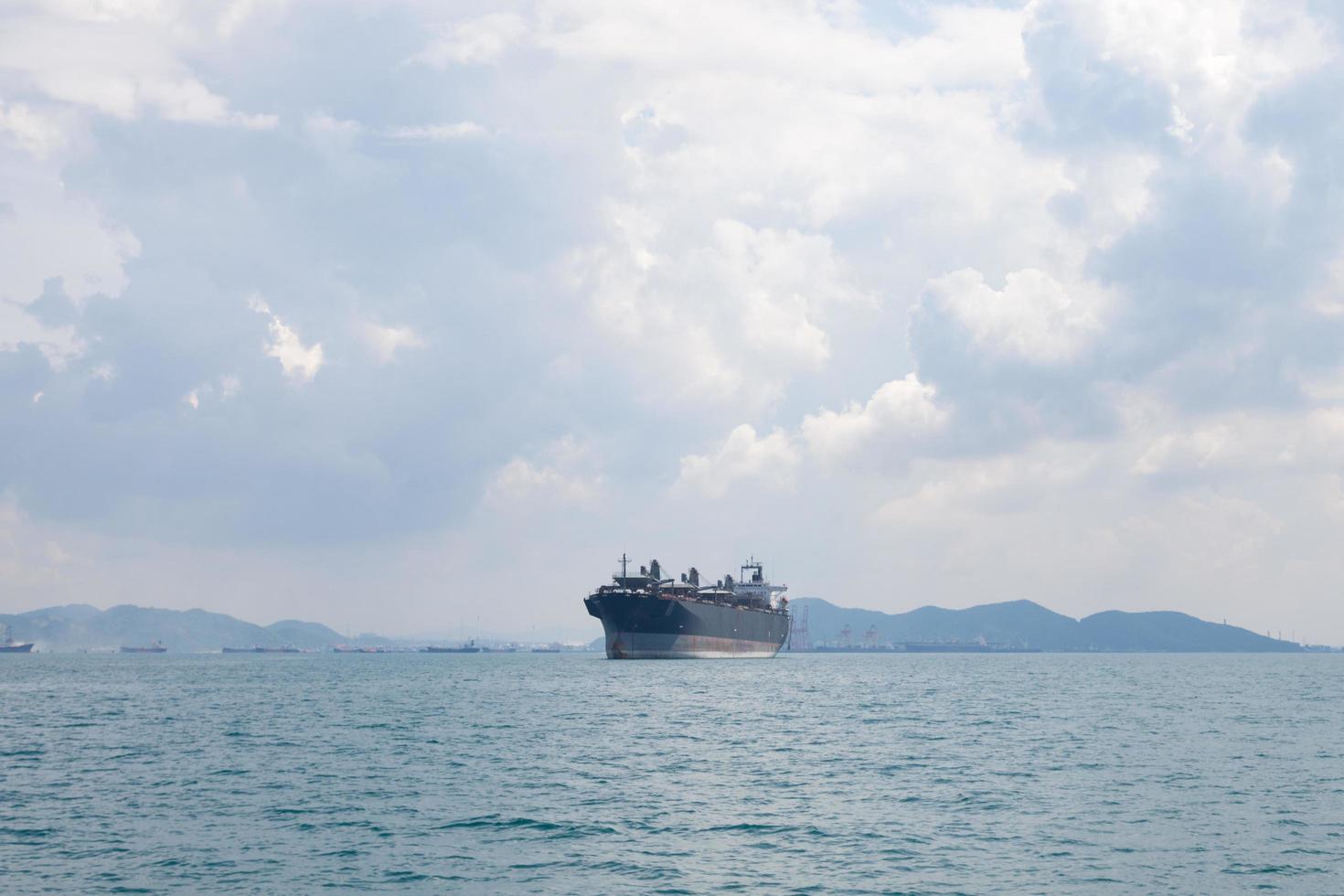 Large cargo ship on the sea photo