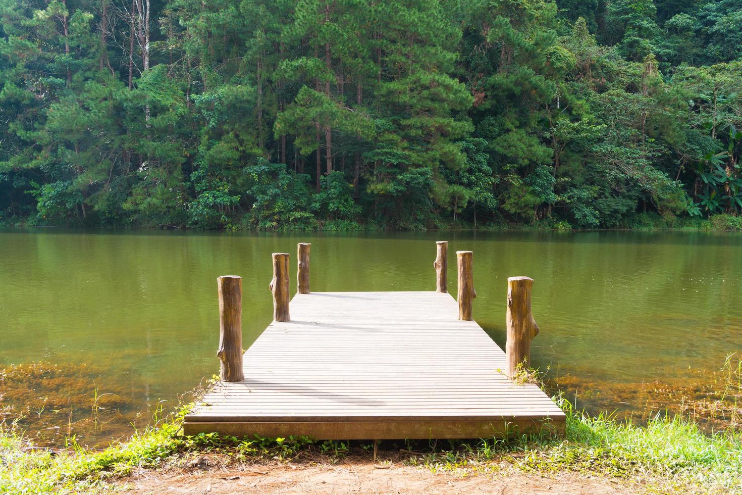 Pier at the water reservoir photo