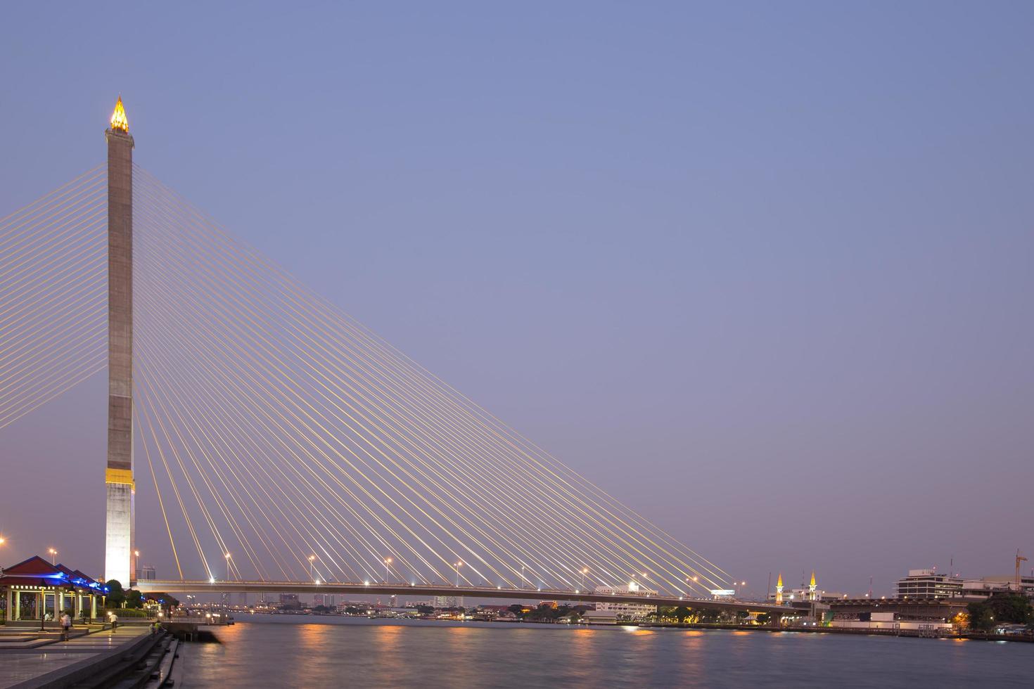 Rama VIII bridge in Bangkok at dusk photo