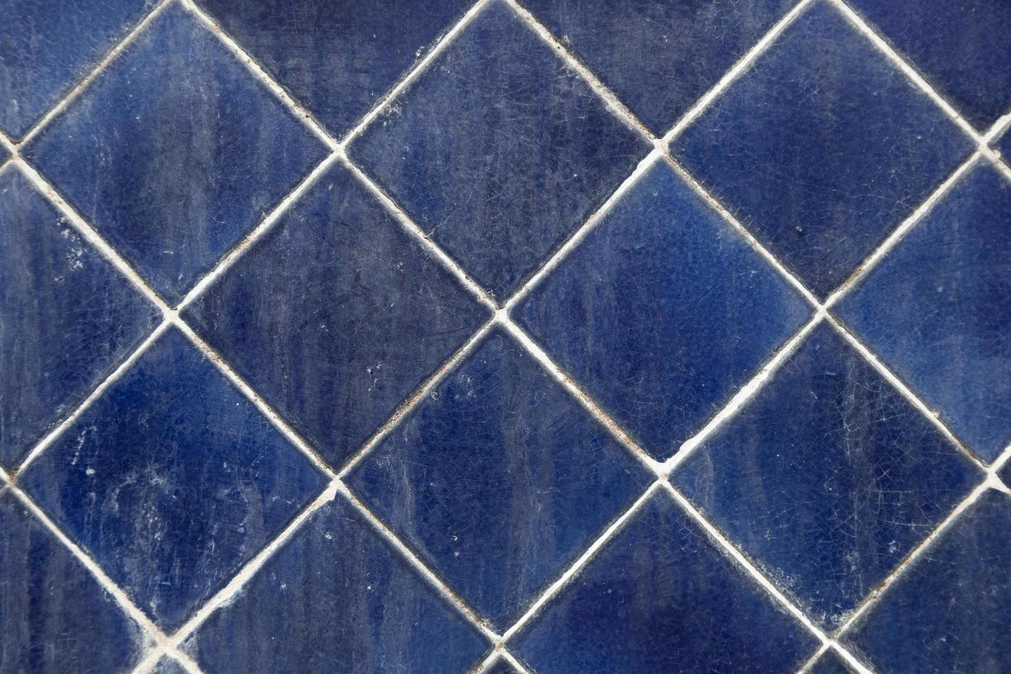 Dirty blue square tiles photo