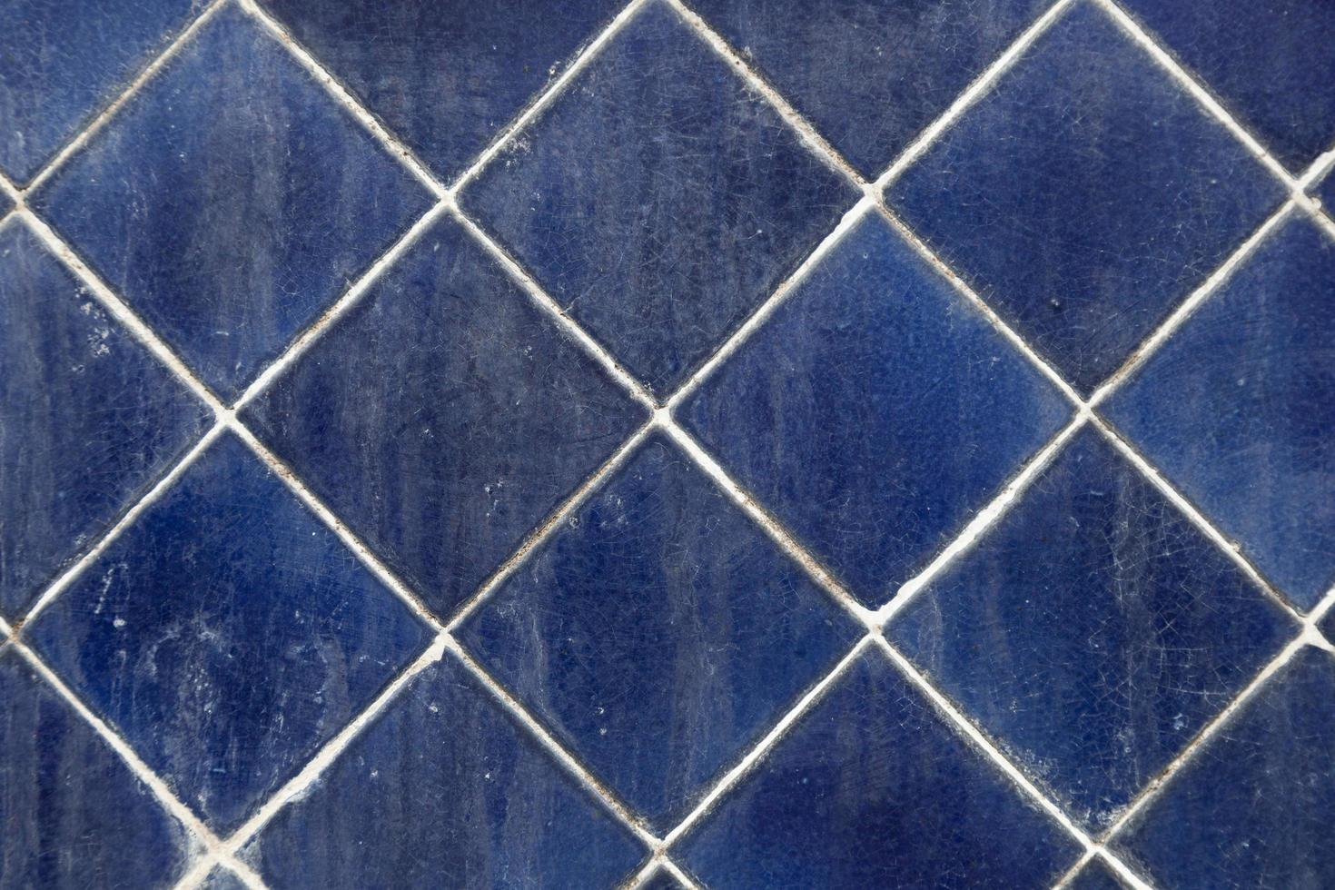 Dirty blue square tiles photo