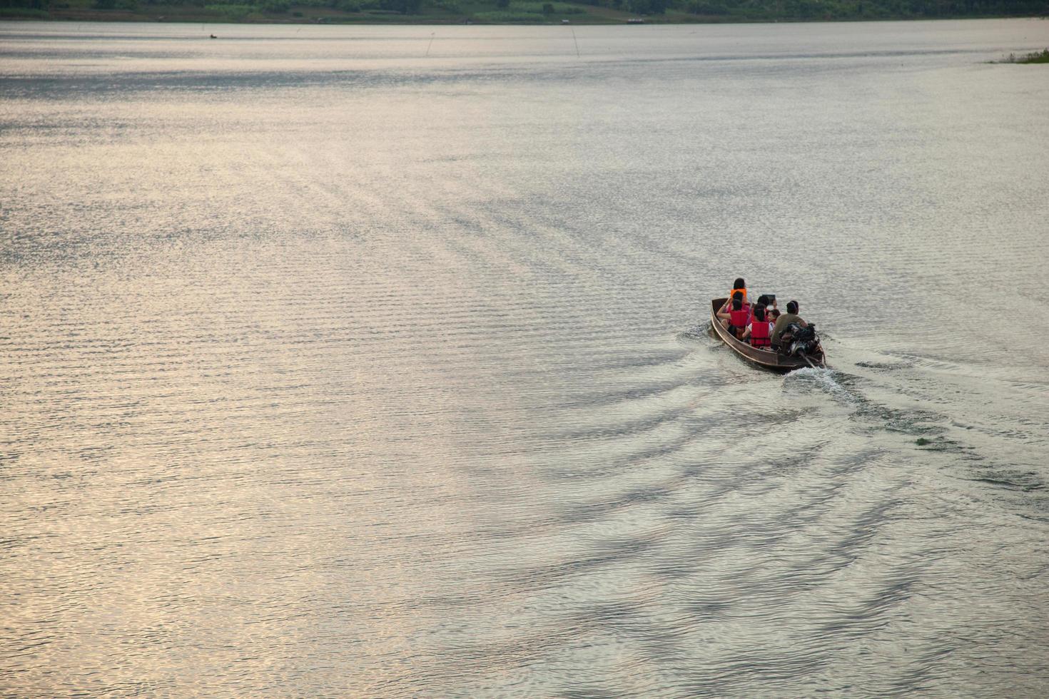 Boat on the river in Thailand photo